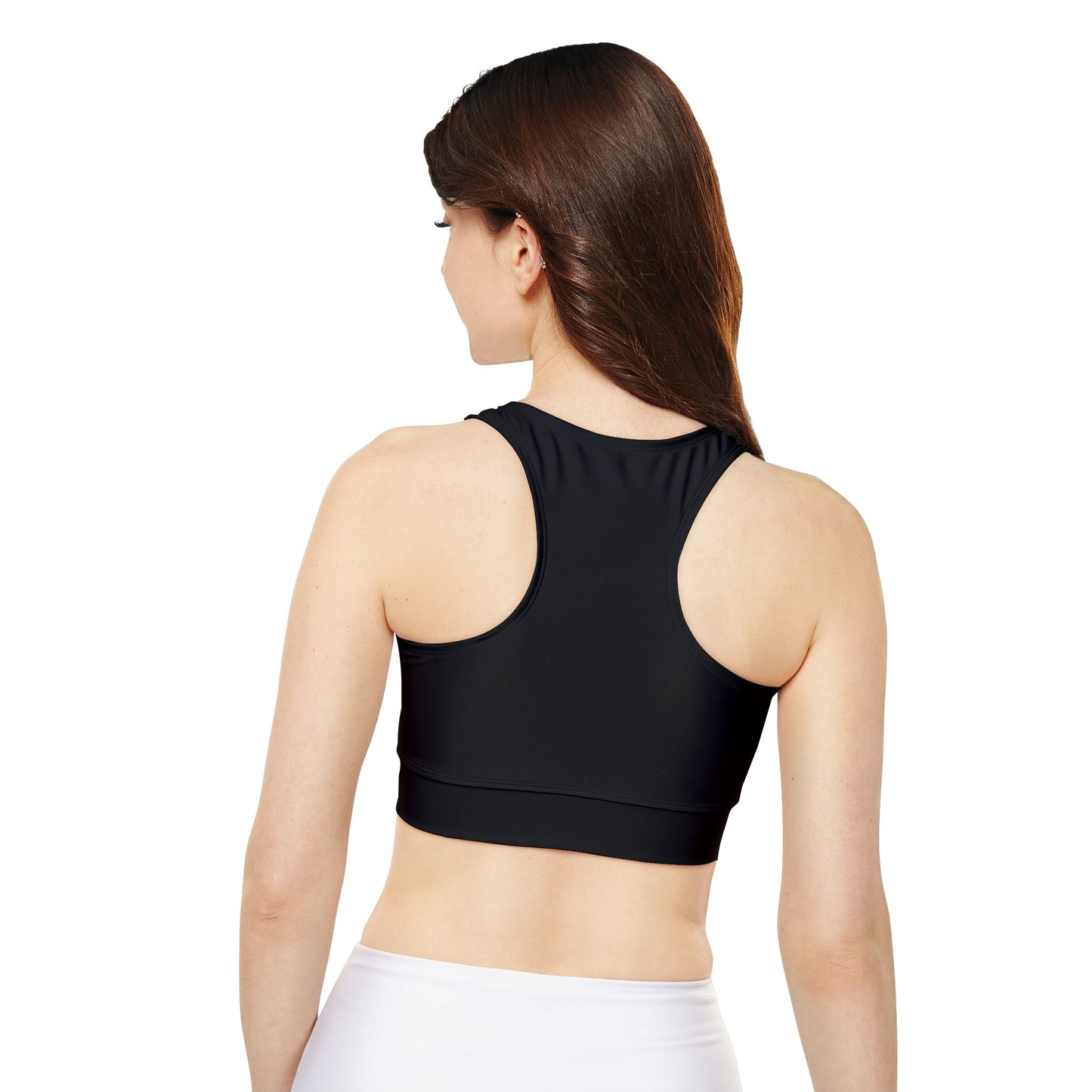 Sports Bra GYM Sports dark gray orange on black