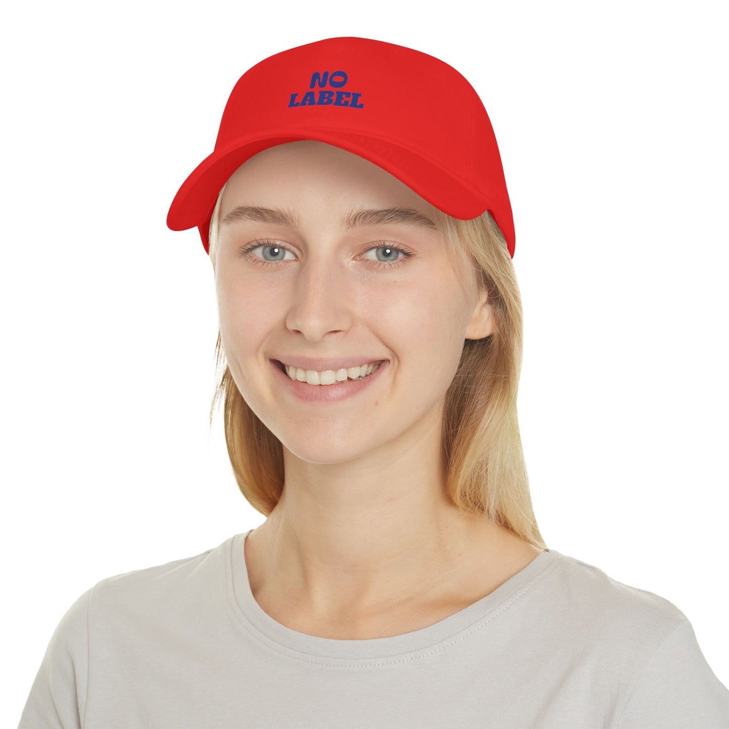 Baseball Cap No Label red and dark blue