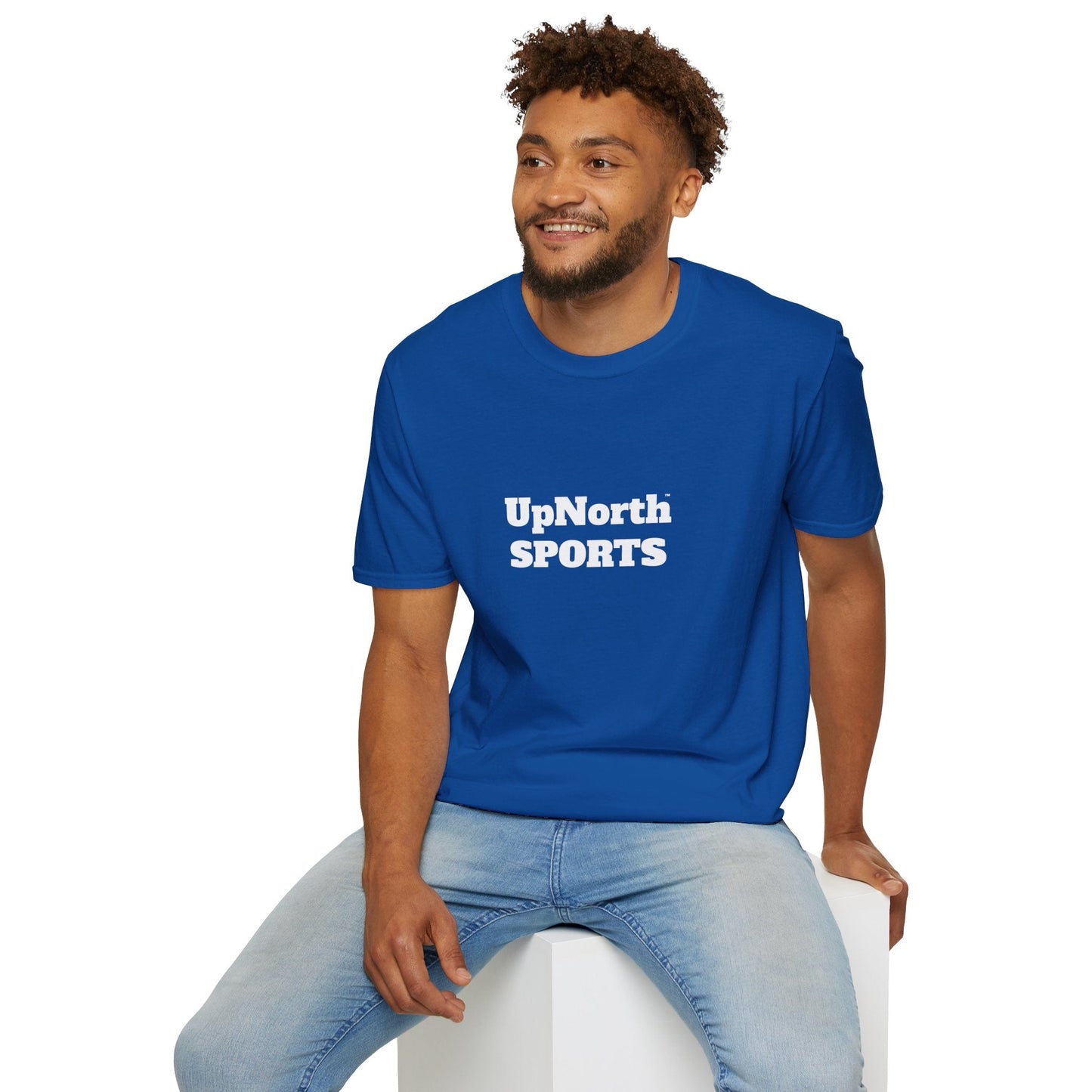 Unisex T-Shirt white on royal blue Printify