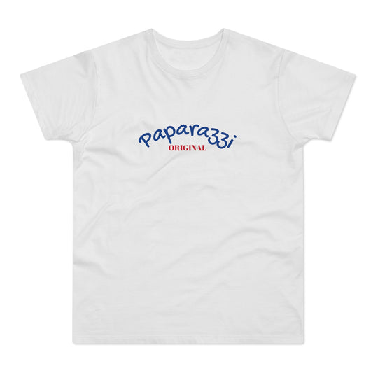 Paparazzi Men T-shirt white with navy and dark red Printify