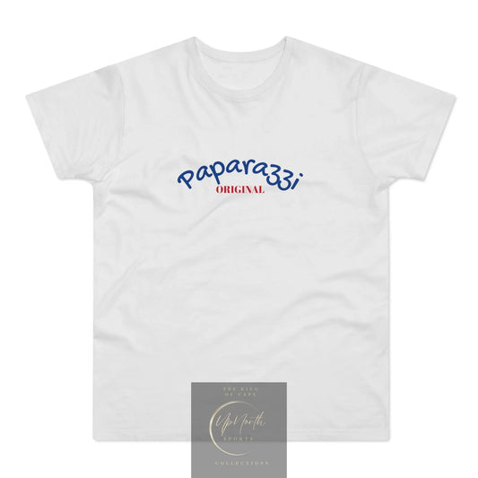 Paparazzi Men T-shirt white with navy and dark red - UpNorth SPORTS