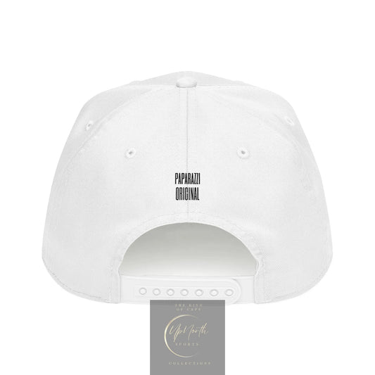 White Paparazzi Black Mid Profile Baseball Cap back - Paparazzi Original