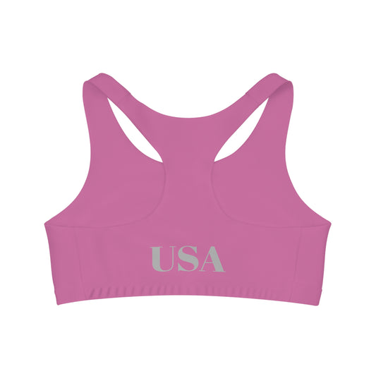 Sports Bra Paparazzi light gray on pink