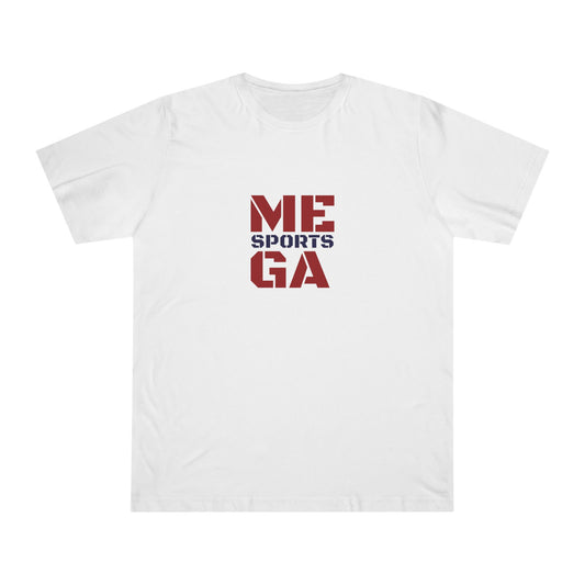 Deluxe White Red MEGASports T-shirt Printify