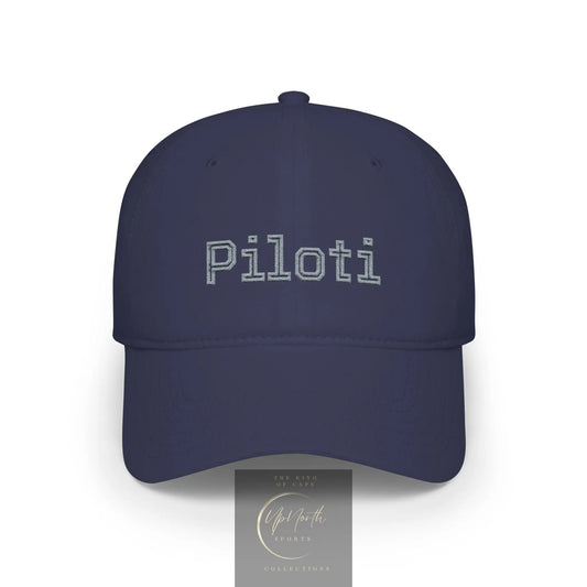 Navy Piloti Baseball Cap Embroidered with Grey front - UpNorth SPORTS