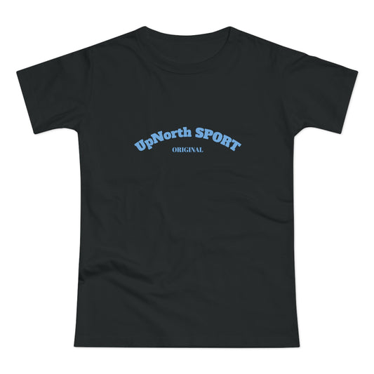 Women T-Shirt black with light blue Printify
