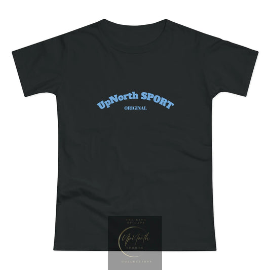 Women T-Shirt black with light blue Printify