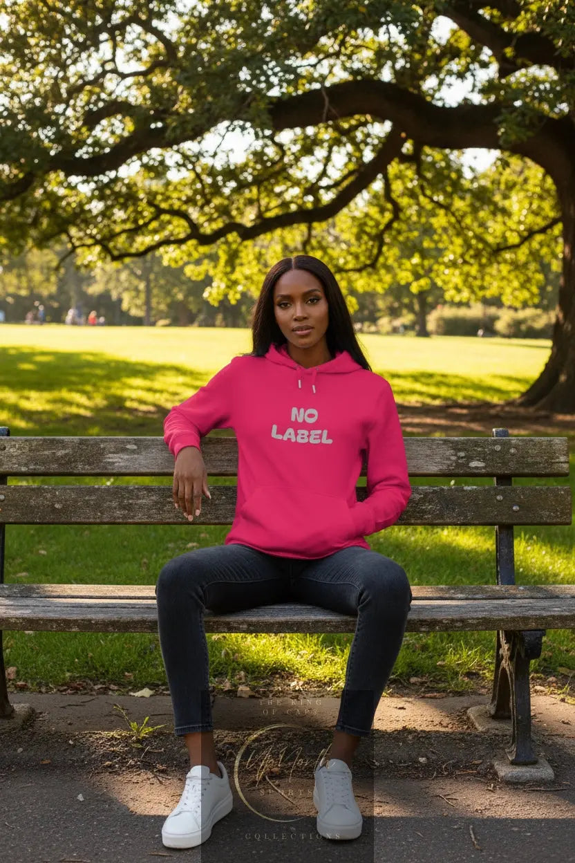Woman model wearing a No Label Lightgrey on Magenta Hoodie front - UpNorth SPORTS