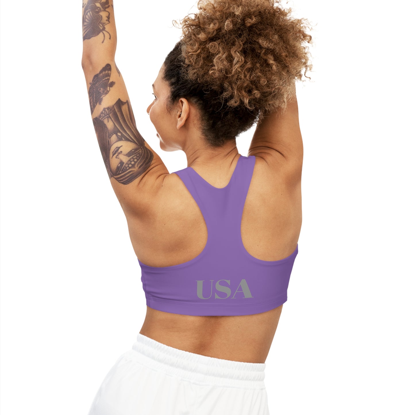 Sports Bra Paparazzi light gray on purple