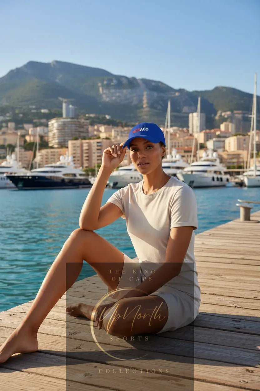 Woman model wearing a Royalblue Monaco Baseball Cap - UpNorth SPORTS