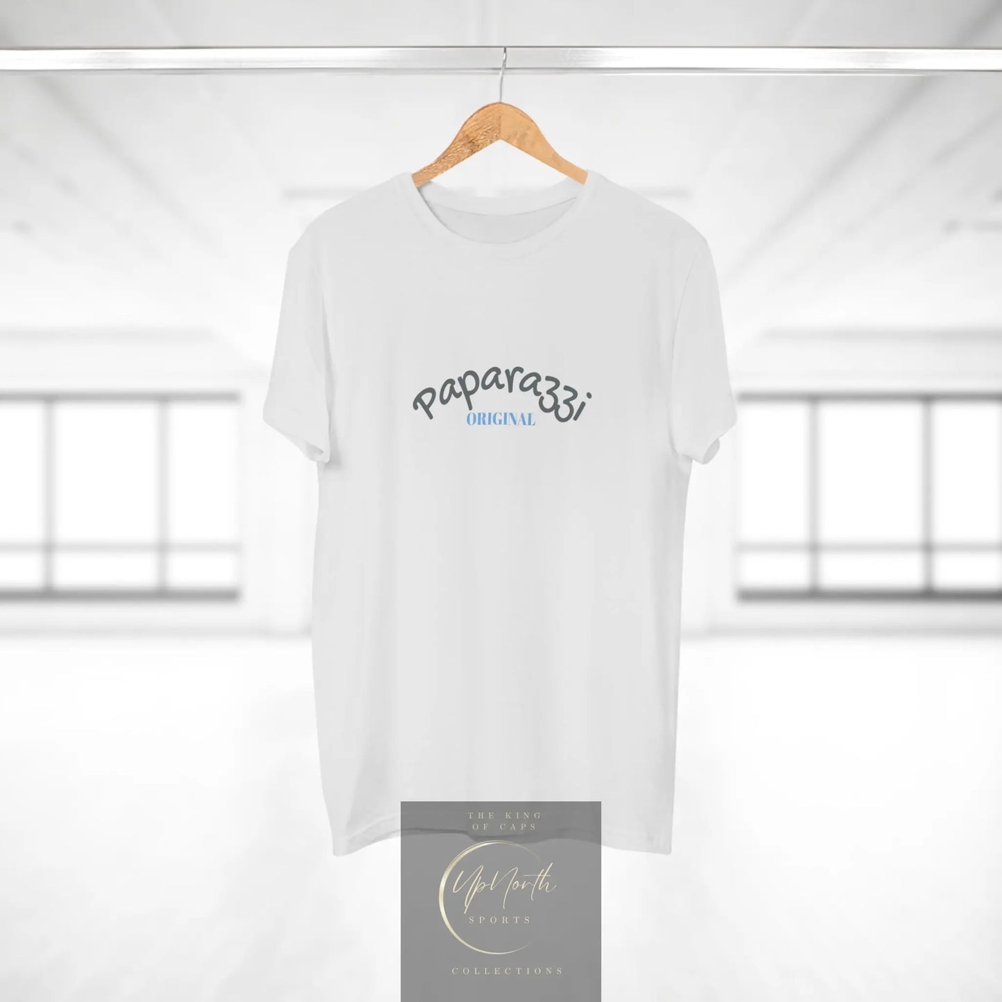 Paparazzi Men T-shirt white with dark grey and light blue - UpNorth SPORTS