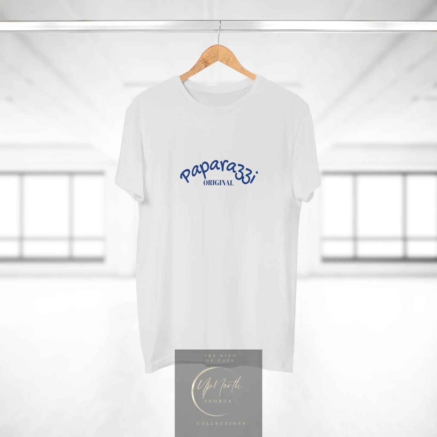 Paparazzi Men T-shirt white with blue navy blue - UpNorth SPORTS