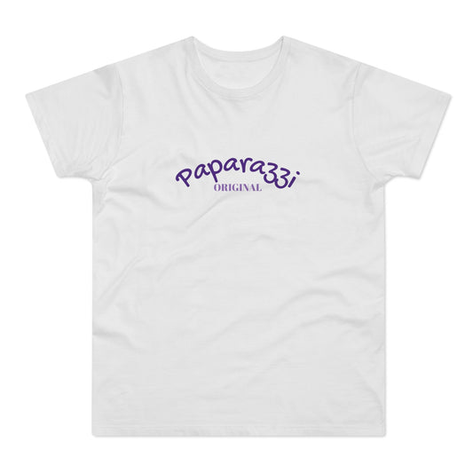 Paparazzi Men T-shirt white with purple and pink Printify