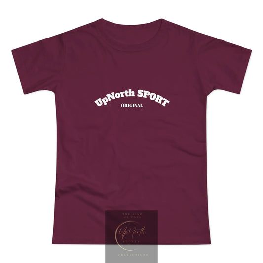 Women T-Shirt burgundy with white Printify
