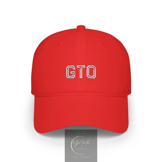 Red GTO Baseball Cap White Embroidery front - UpNorth SPORTS