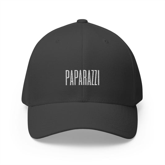 Dark Grey Paparazzi Closed Back Baseball Cap frontside - Paparazzi Original