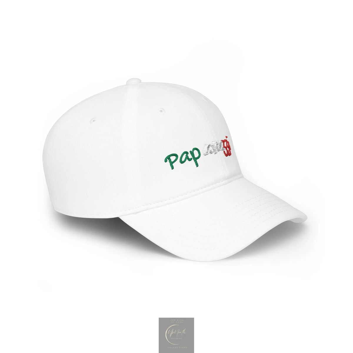 White Baseball Cap Paparazzi Embroidered Italy Tricolore right side - UpNorth SPORTS