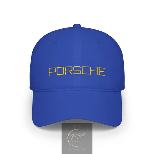 Royal Porsche Gold Baseball Cap frontside - UpNorth SPORTS