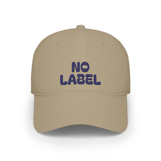 No Label Baseball Cap Navy Embroidery Printify