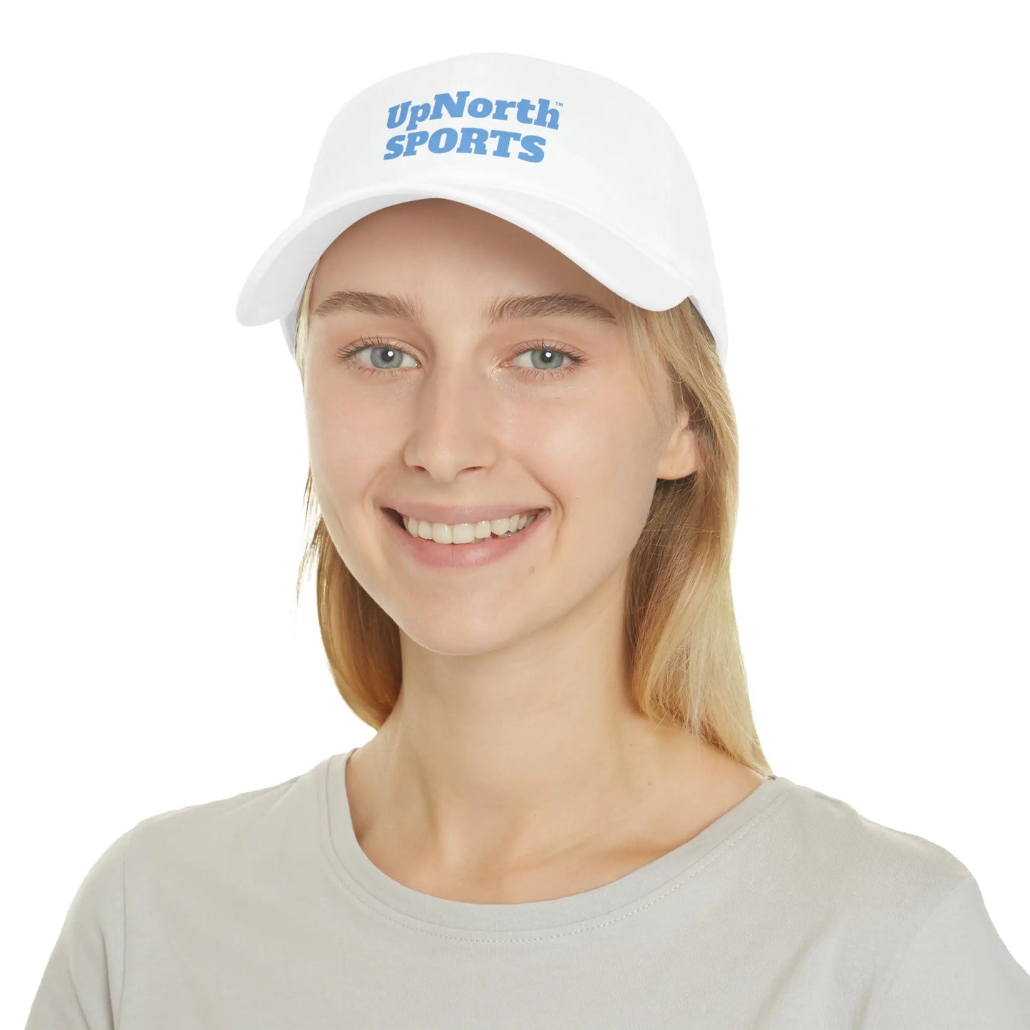 Baseball Cap UpNorth Sports white and light blue Printify