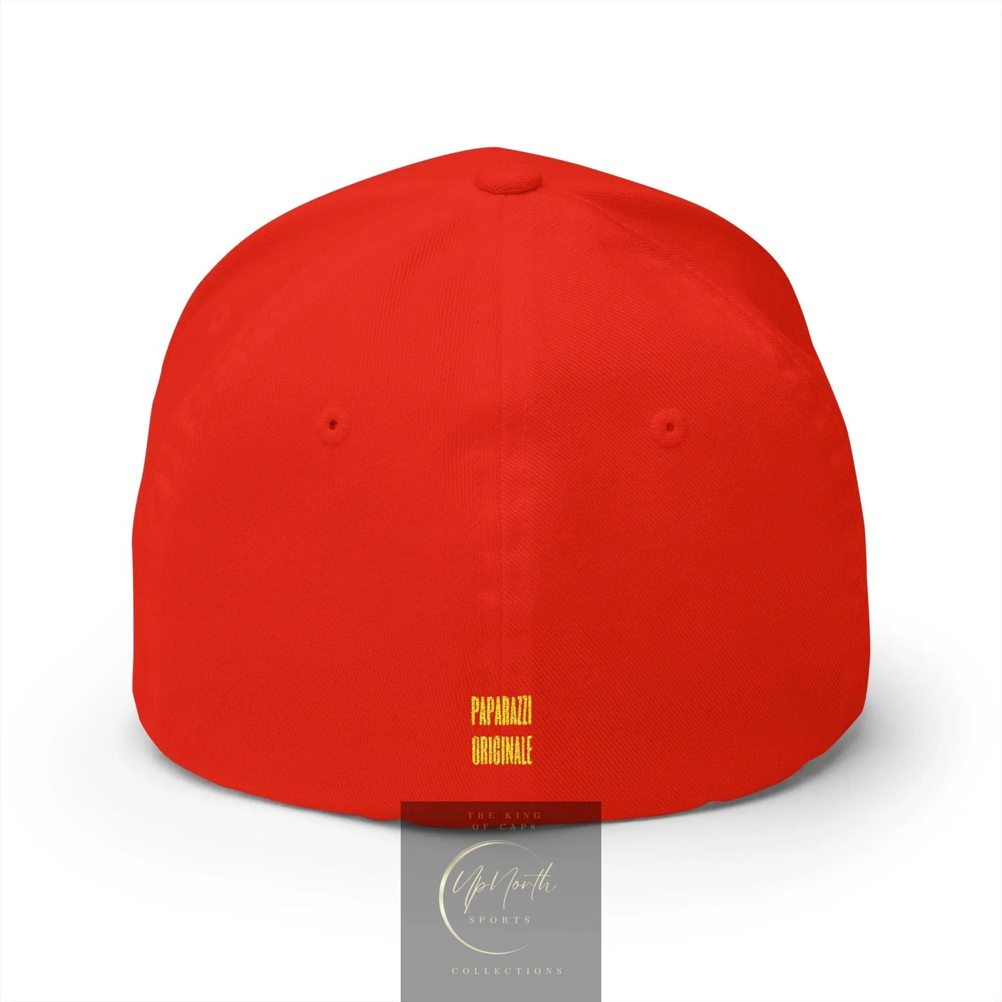 Red POS Gold Logo Closed Back Cap backside - Paparazzi Original