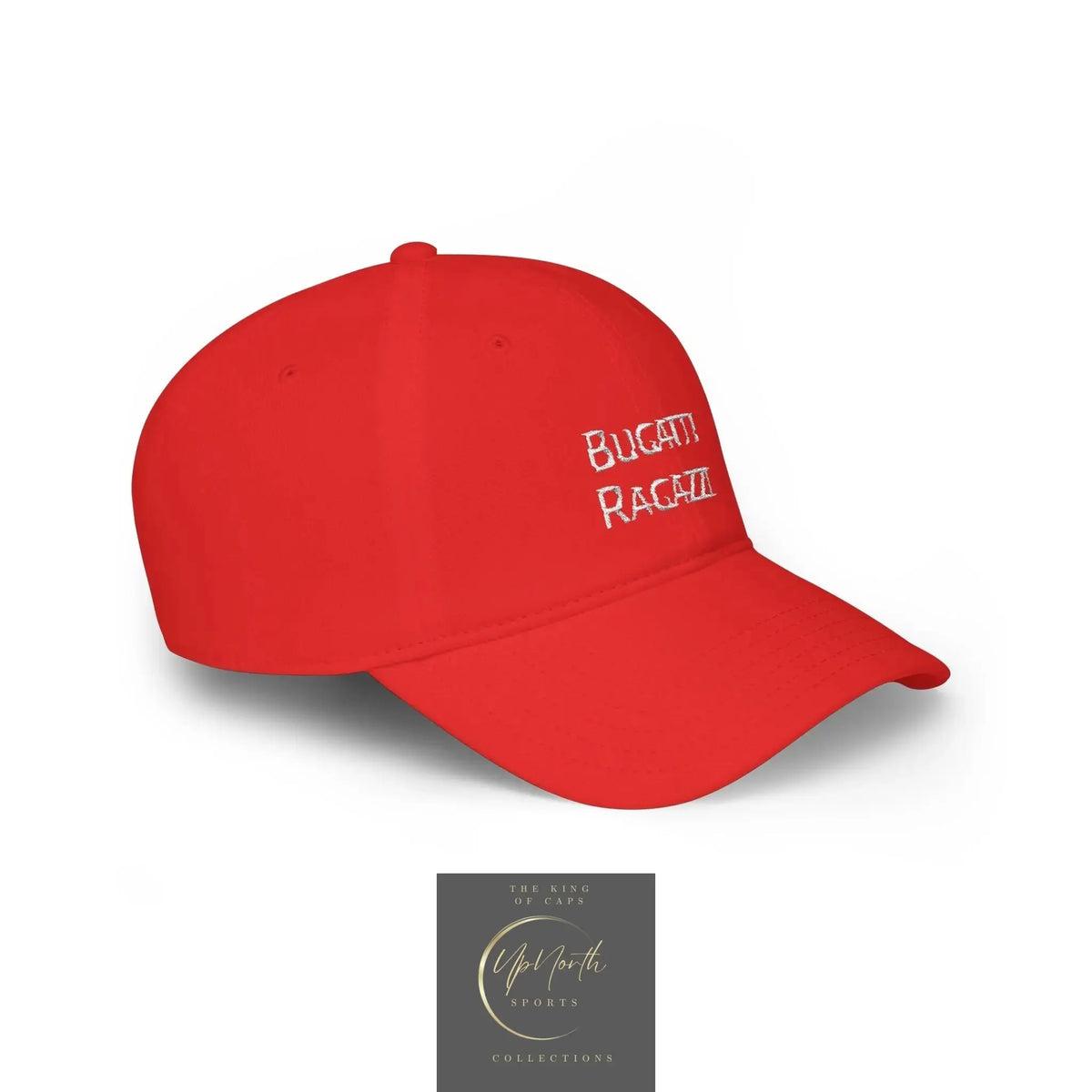Red Bugatti Ragazzi White Baseball Cap right side - UpNorth SPORTS