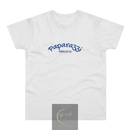 Paparazzi Men T-shirt white with blue navy blue - UpNorth SPORTS