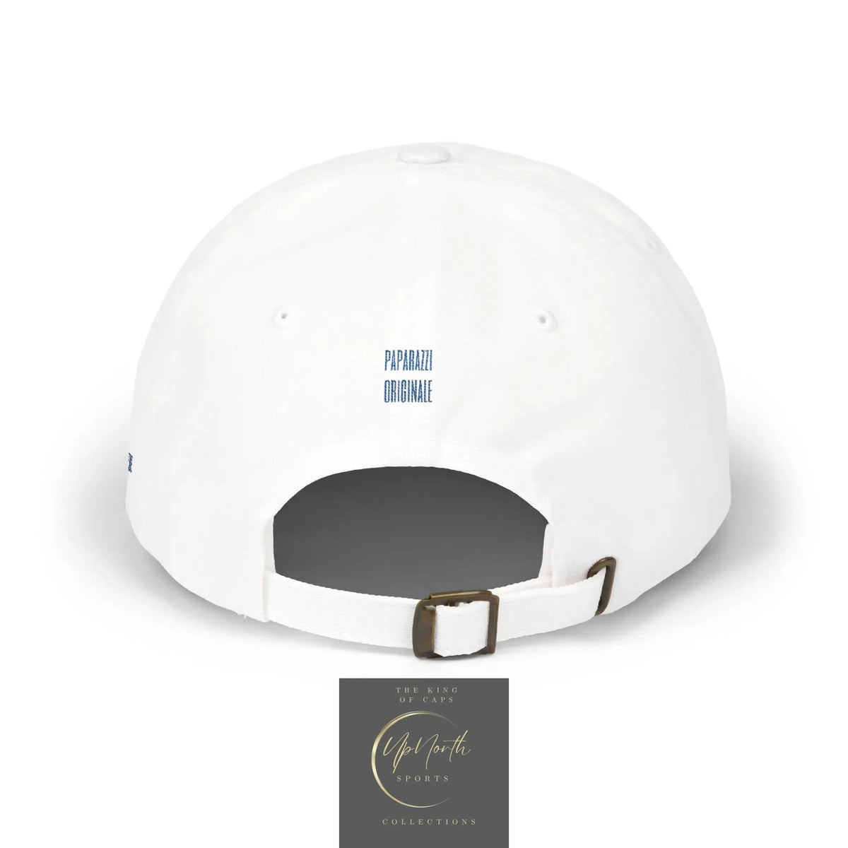 White Paparazzi embroidered monogram POS logo on front Royal Classic Cap and SILHOUETTE on the left side & PAPARAZZI ORIGINALE on the back - Paparazzi Original