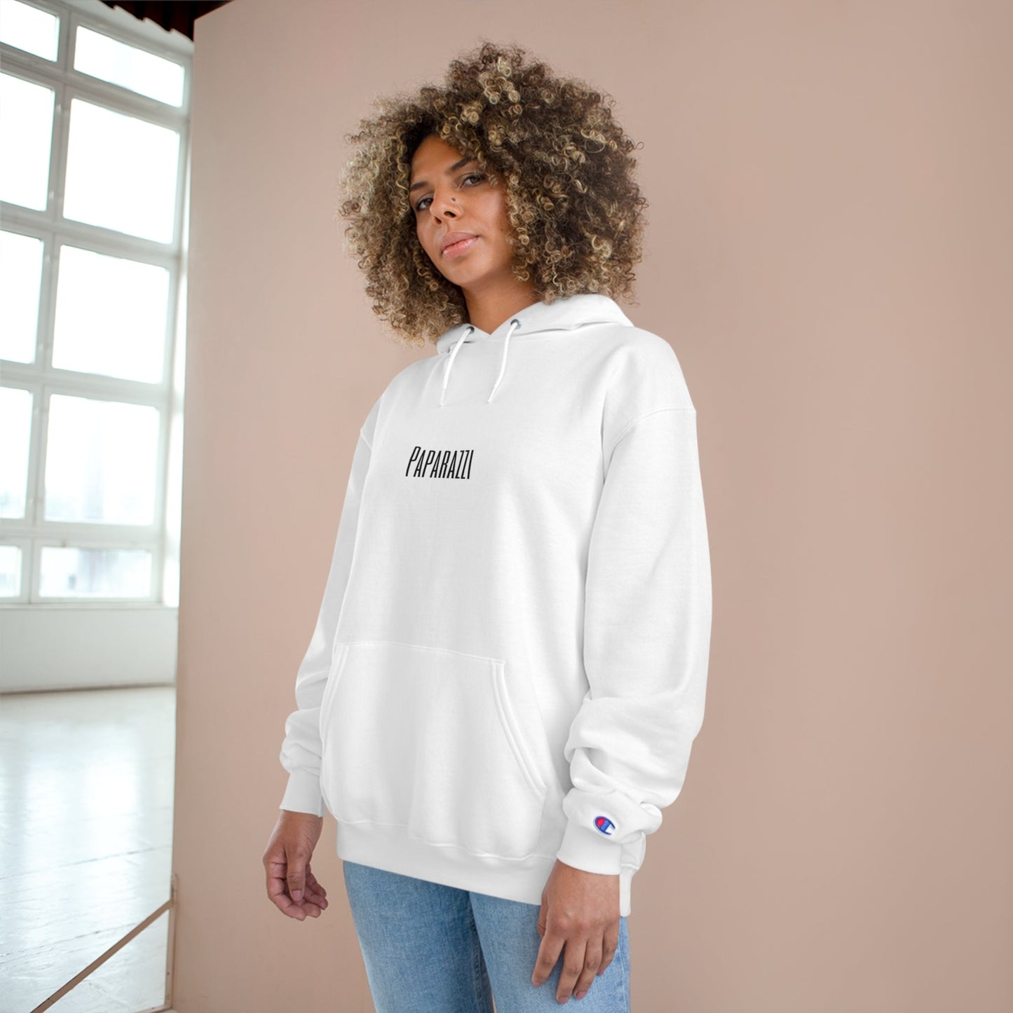 White Paparazzi Champion Hoodie