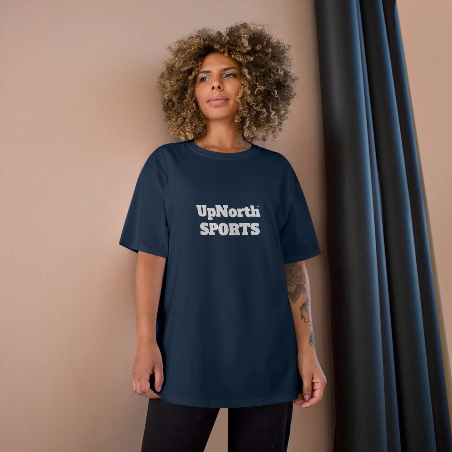 UpNorthSPORTS Navy White Champion T-shirt