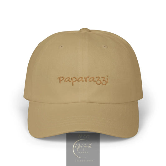 Khaki Paparazzi Old Gold Classic Cap front - Paparazzi Original