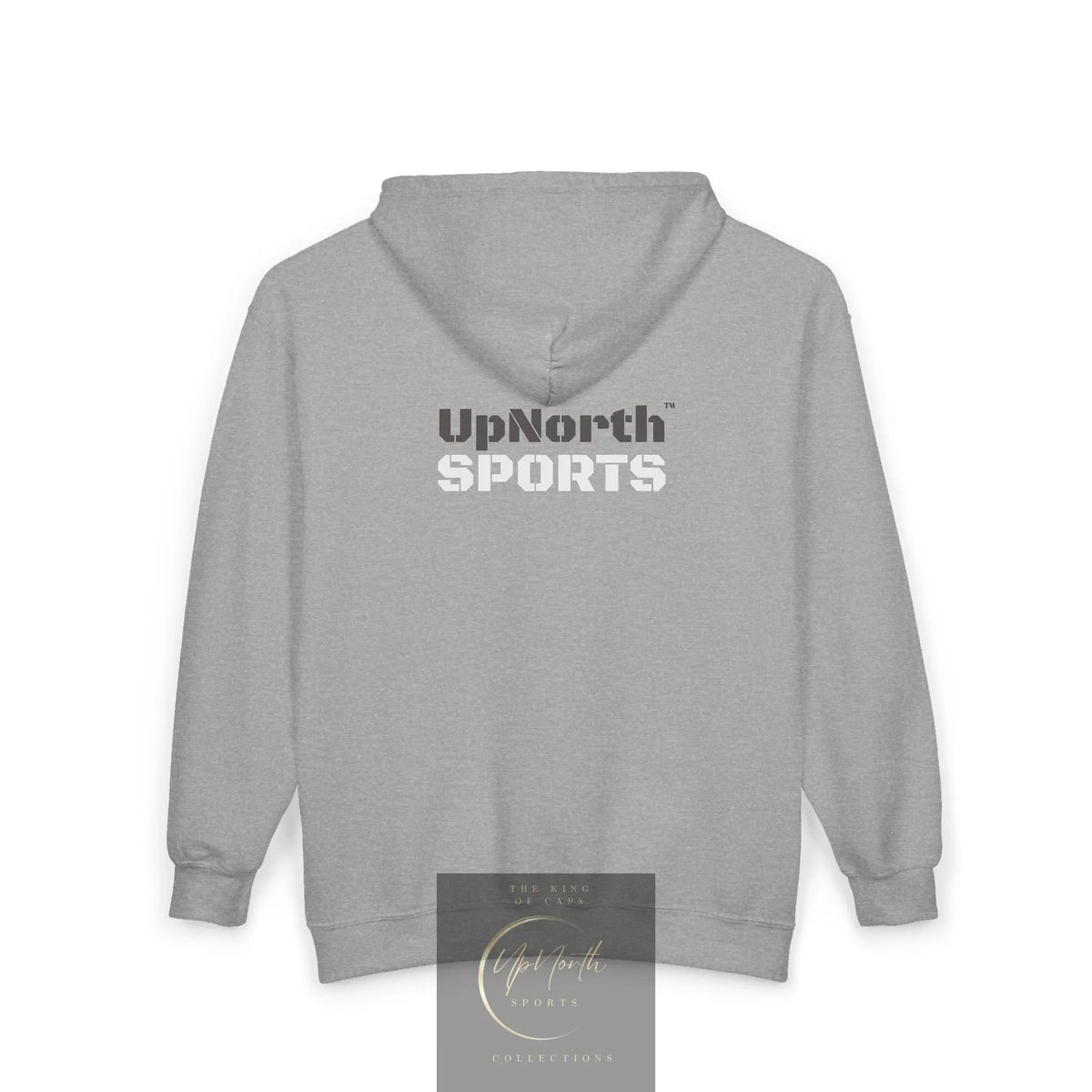 UpNorth Sports Grey Full Zip Hoodie back - UpNorth SPORTS