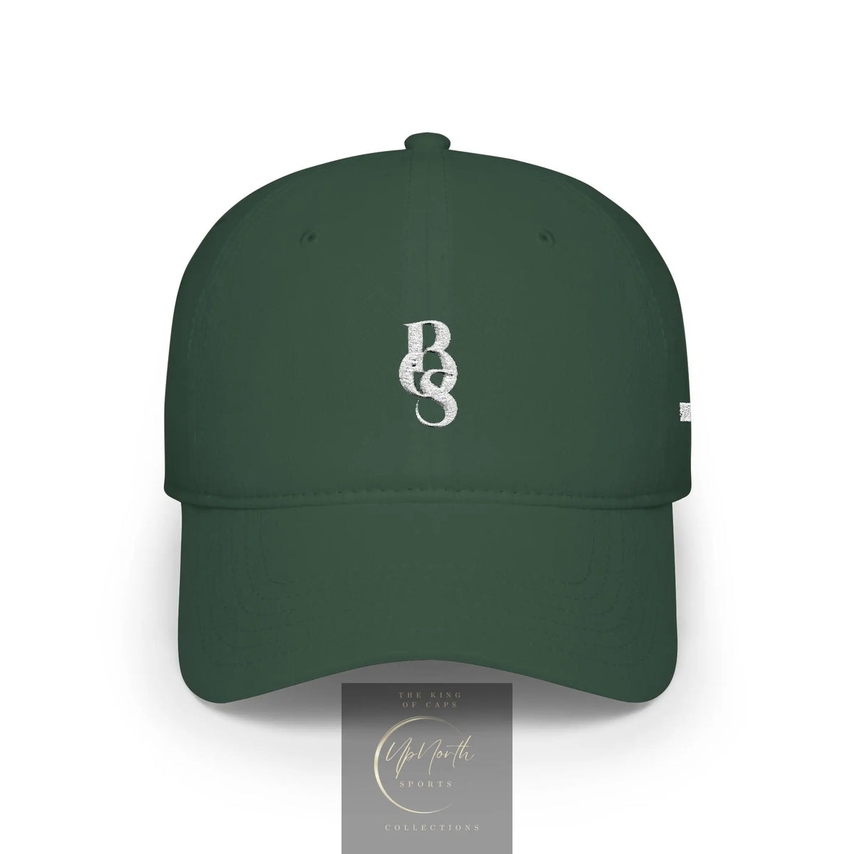 A dark green baseball cap with a white embroidered monogram 'POS' logo on the front - Paparazzi Original