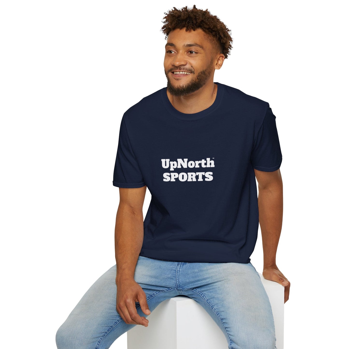 Unisex T-Shirt white on navy Printify