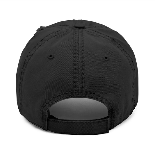 Distressed Baseball Cap Paparazzi Embroidery black with grey Printify