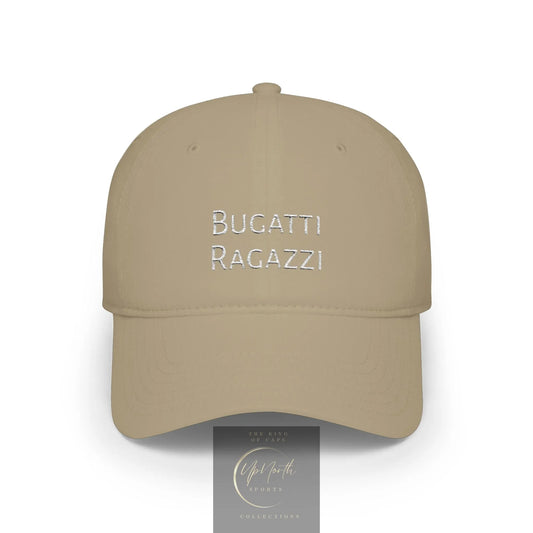 Khaki Bugatti Ragazzi White Baseball Cap front - UpNorth SPORTS