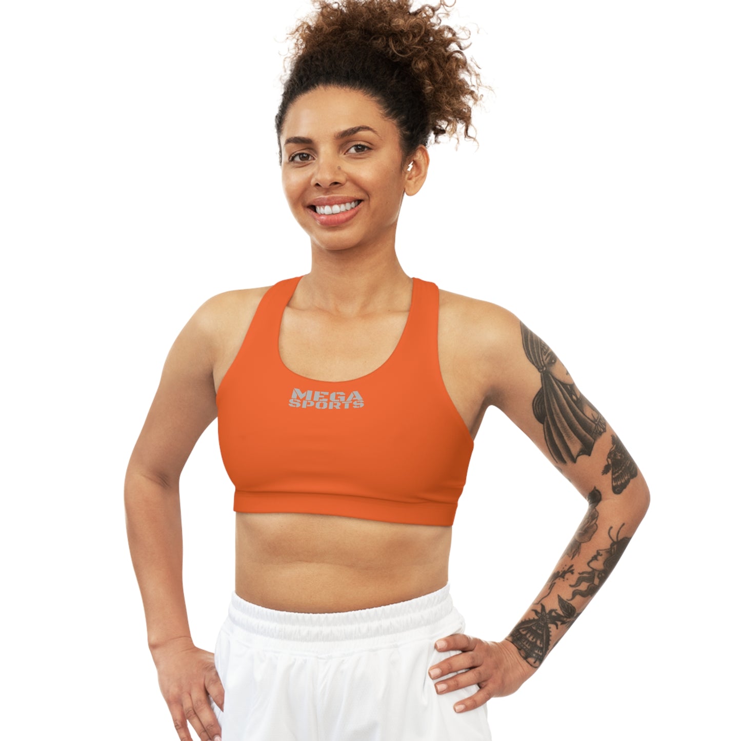 Sports Bra MEGA Sports light gray on orange