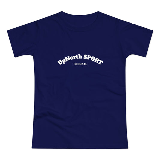 Women T-Shirt navy with white Printify