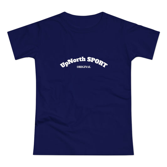 Women T-Shirt navy with white