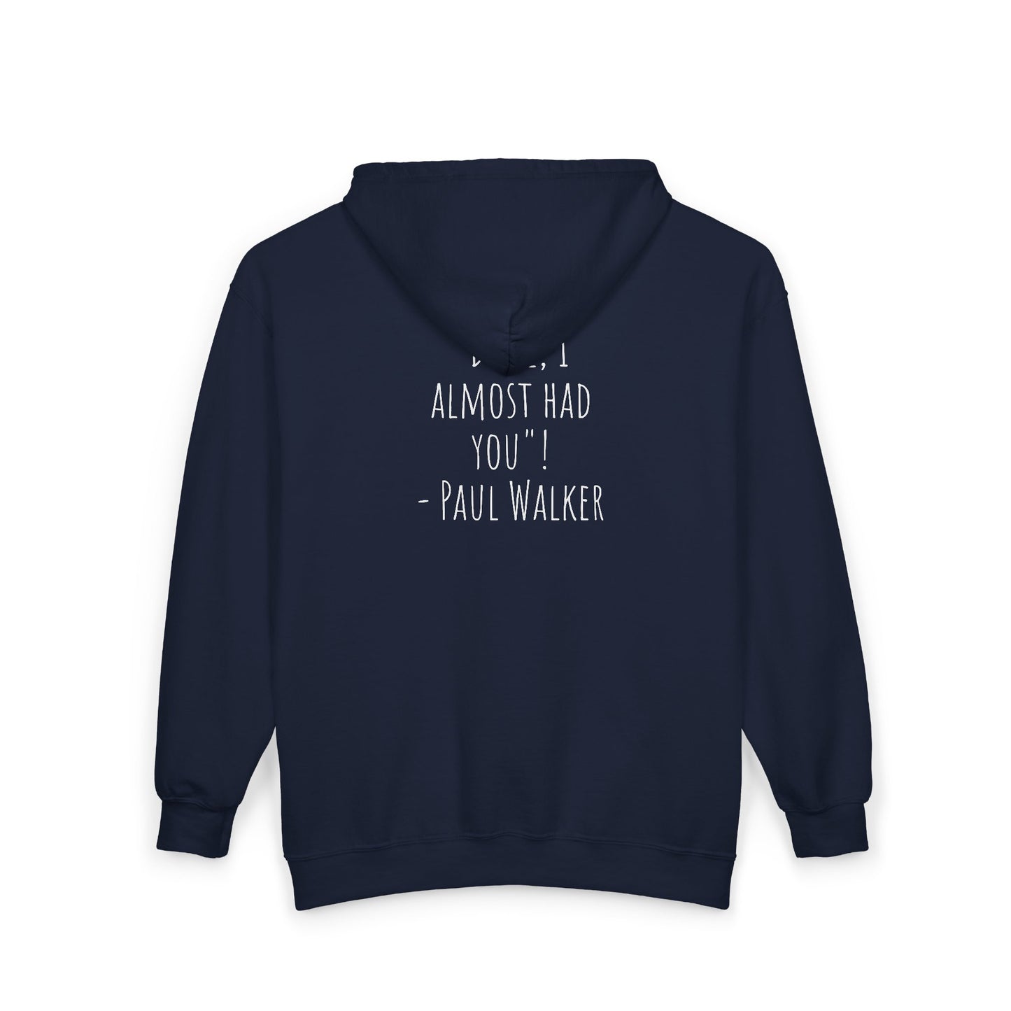 UpNorth Sports Paul Walker navy Full Zip Hoodie back - UpNorth SPORTS