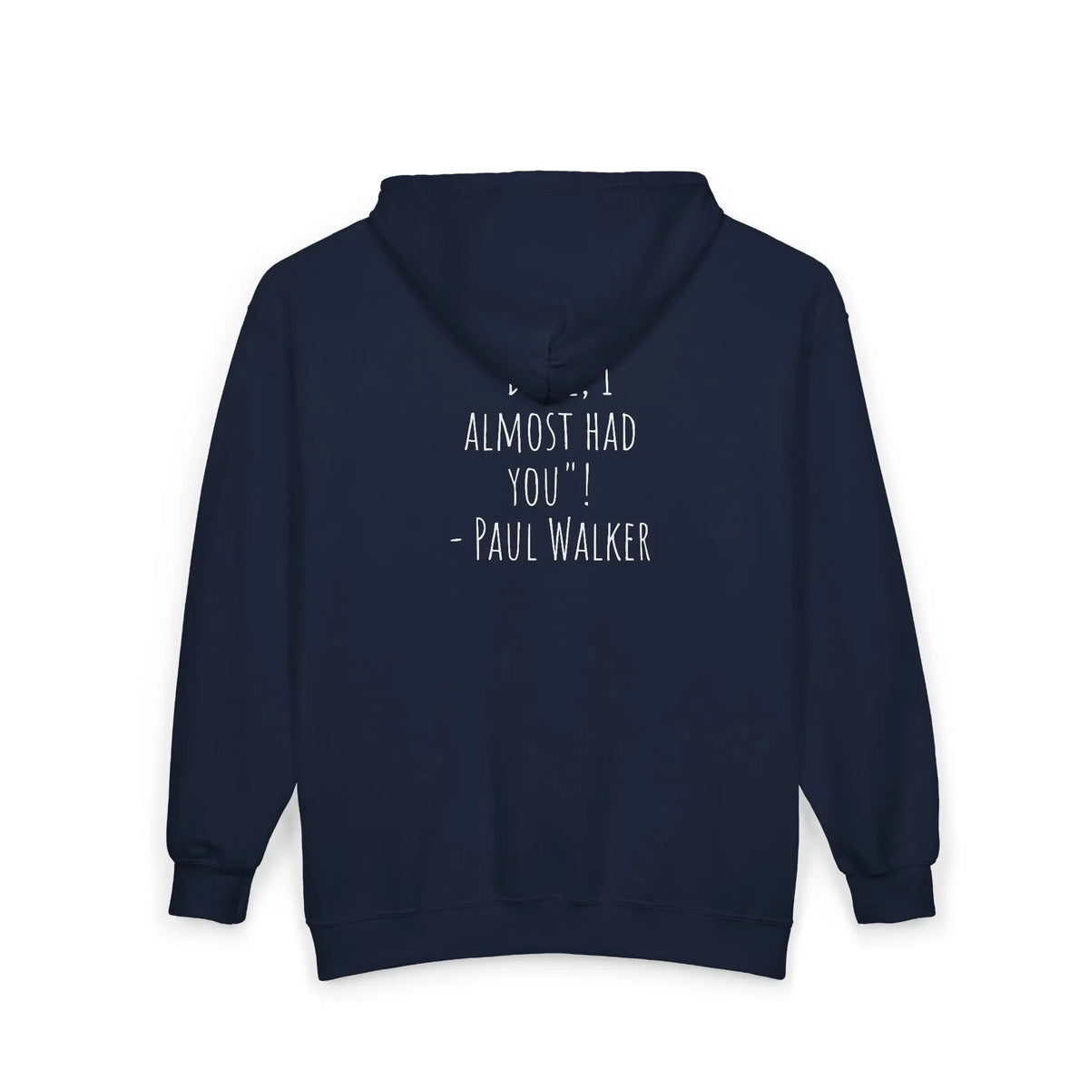 UpNorth Sports Paul Walker navy Full Zip Hoodie back - UpNorth SPORTS