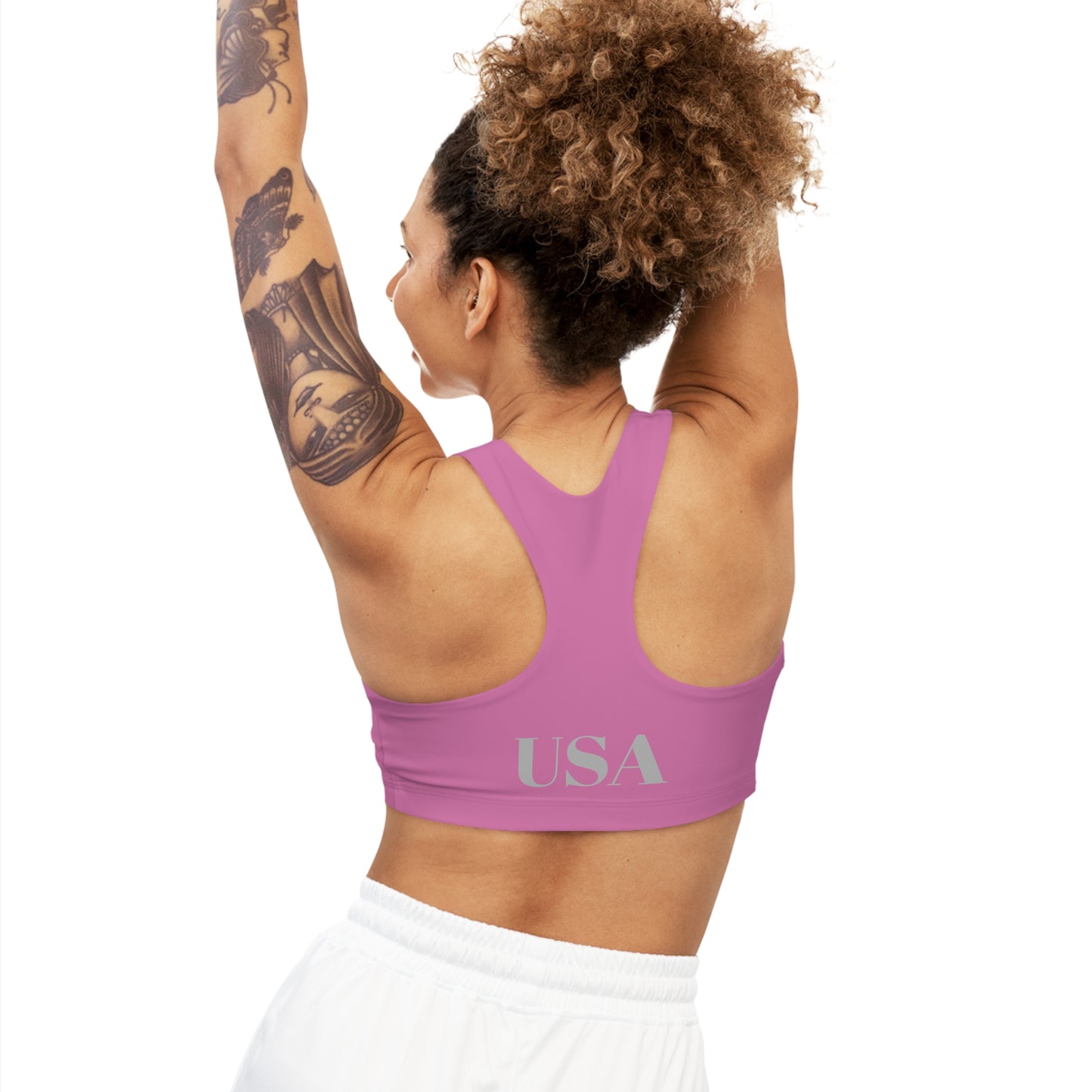 Sports Bra Paparazzi light gray on pink