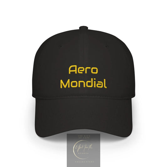 Blackl Aero Mondial Yellow Baseball Cap front - UpNorth SPORTS