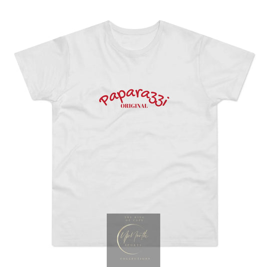 Paparazzi Men T-shirt white with dark red - UpNorth SPORTS