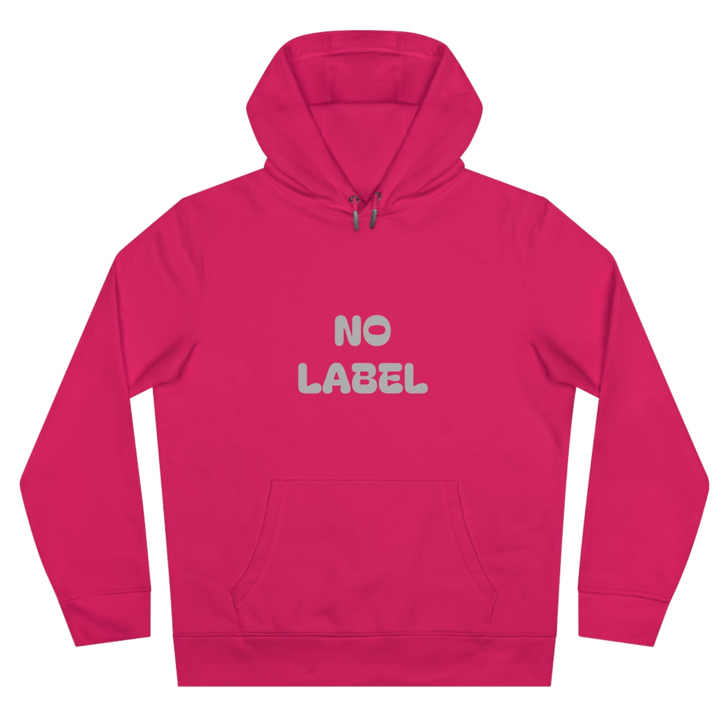 No Label Lightgrey on Magenta Hoodie Printify