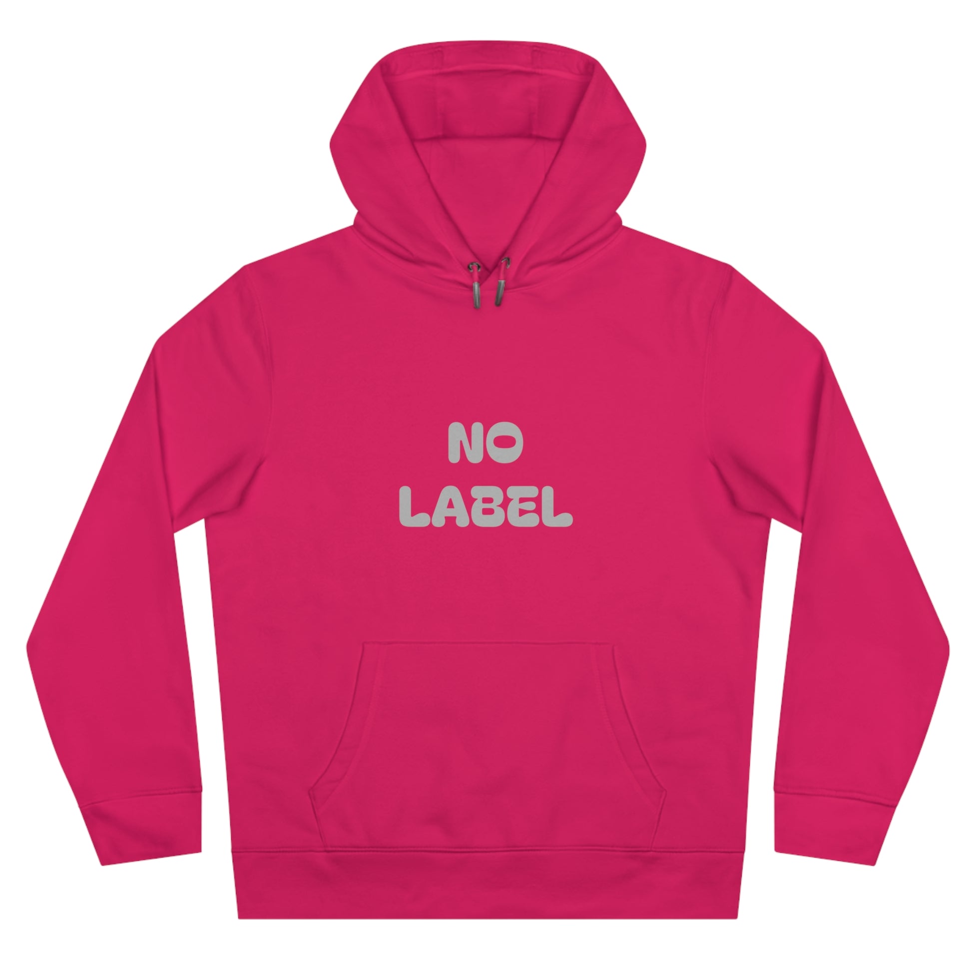 No Label Lightgrey on Magenta Hoodie Printify