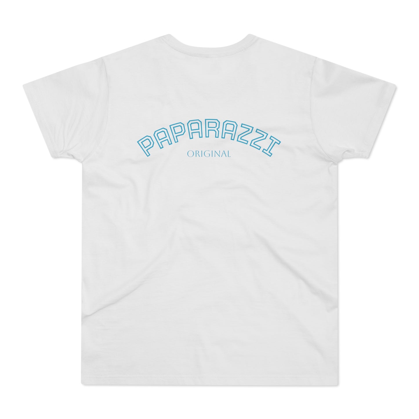 Paparazzi Men T-shirt white with turquoise