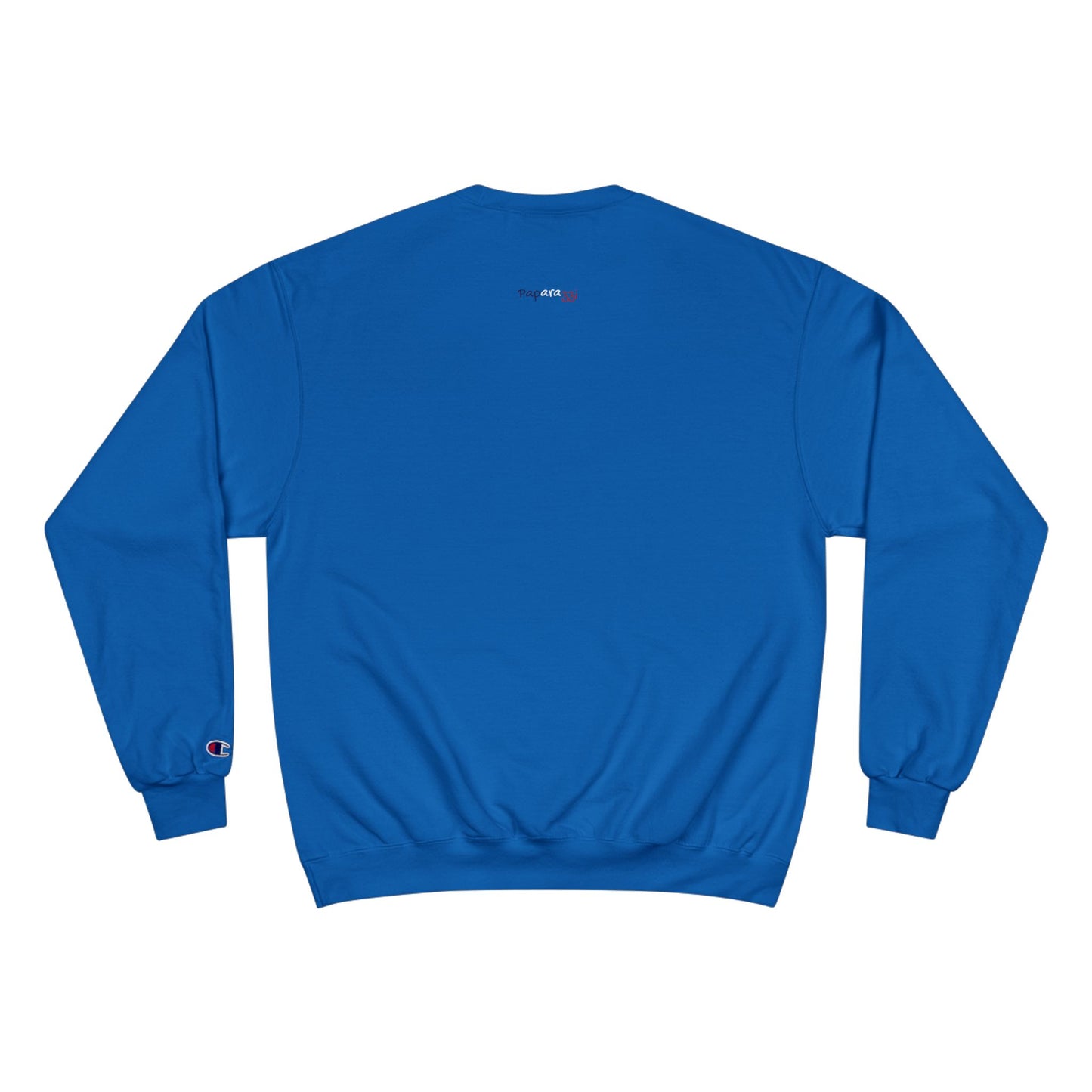 White Royal Gold Paparazzi Champion Sweatshirt Printify