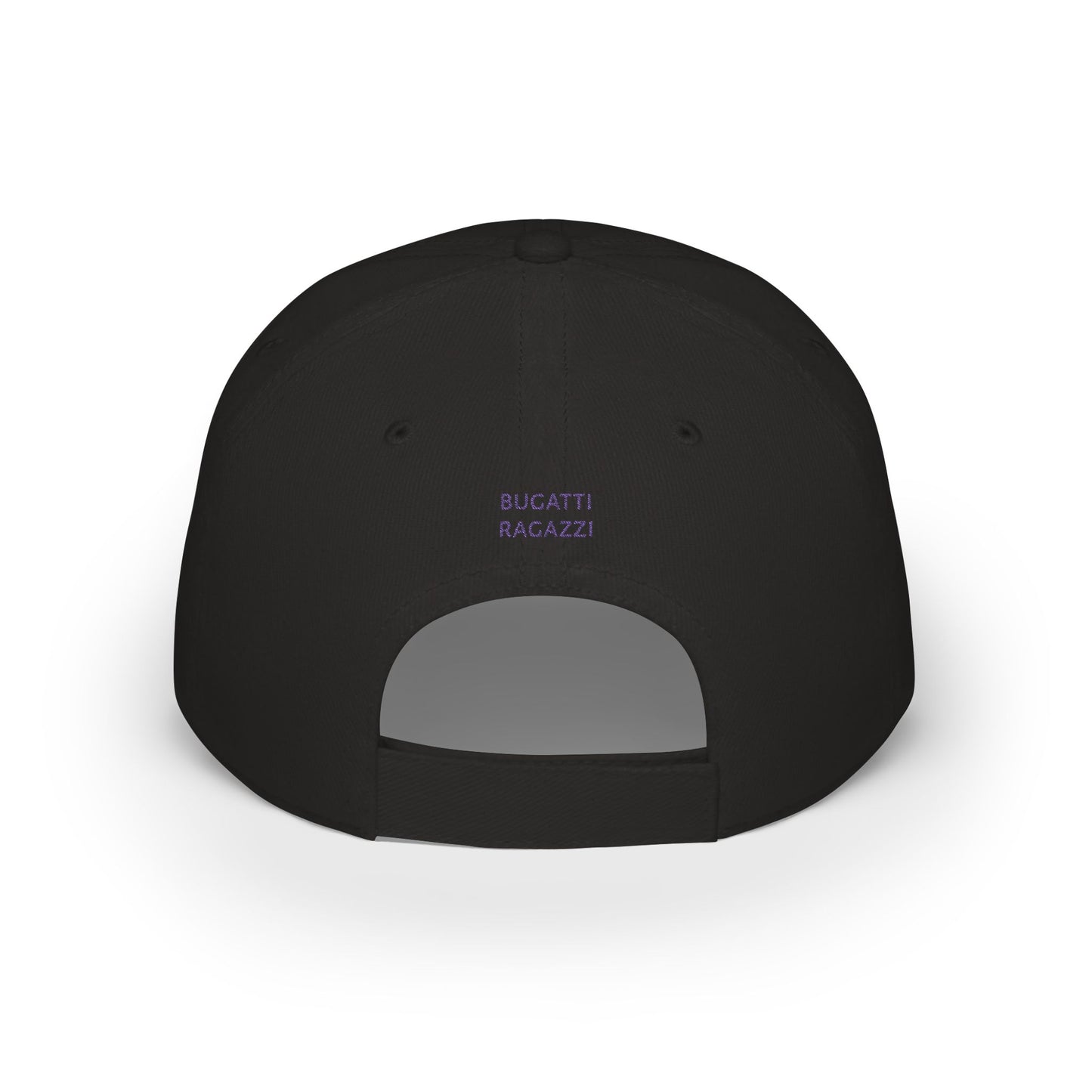 Black Bugatti Ragazzi Purple Baseball Cap backside - UpNorth SPORTS