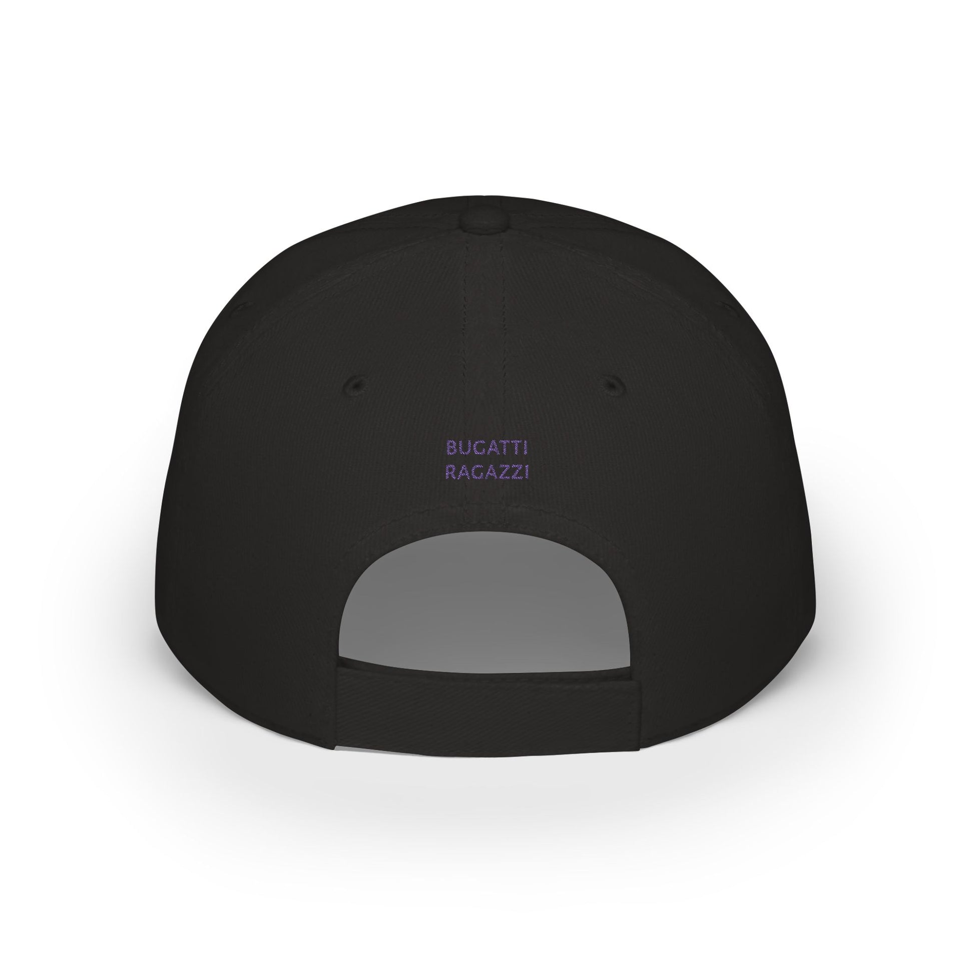 Black Bugatti Ragazzi Purple Baseball Cap backside - UpNorth SPORTS